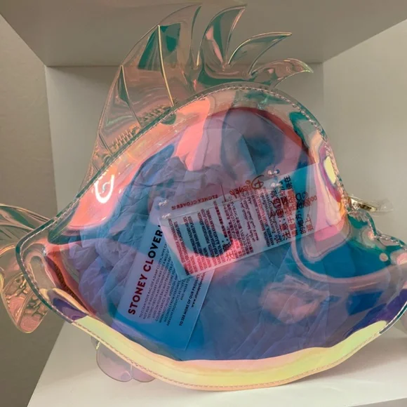 Stoney Clover x Disney Princess Little Mermaid Flounder Iridescent Pouch - Picture 2 of 3